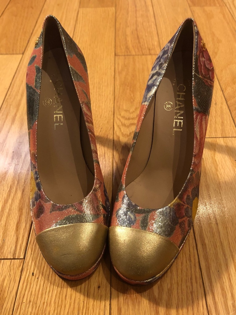 Chanel floral heels